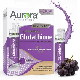 Aurora Nutrascience Mega-Pack Liposomal Glutathione, Immune System Support, Antioxidant, 750 mg per Serving, 32 Single-Serve Packets 0.68 fl oz (20mL), Gluten Free, Non-GMO, Sugar-Free, 21.7 oz (640 m