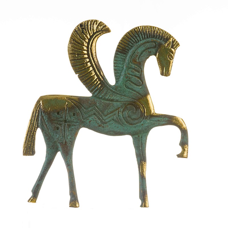 Pegasus Winged Horse Statue Solid Bronze Ancient Greek Handmade Museum
