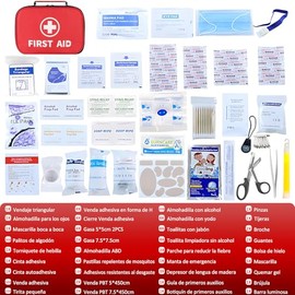 191 Piezas Botiquin Primeros Auxilios, Kit de Primeros Auxilios Portatil, Compacto e Impermeable, Kits de Equipo médico de Emergencia, para Senderismo