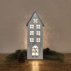 DARO DEKO Wooden LED House White Silver