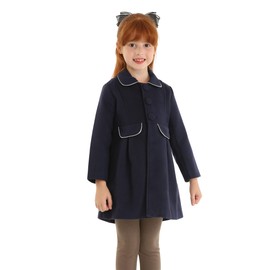 Mud Kingdom Red Dressy Peacoat for Toddler Girls Buttons Casual Faux Wool Winter 5T