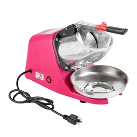 Restaurantware Ice Crusher Machine 65 Count 13.39 x 6.30 x 8.27 Inches Plastic Ice Shaver Dual Blade Compact Countertop Stainless Steel Red