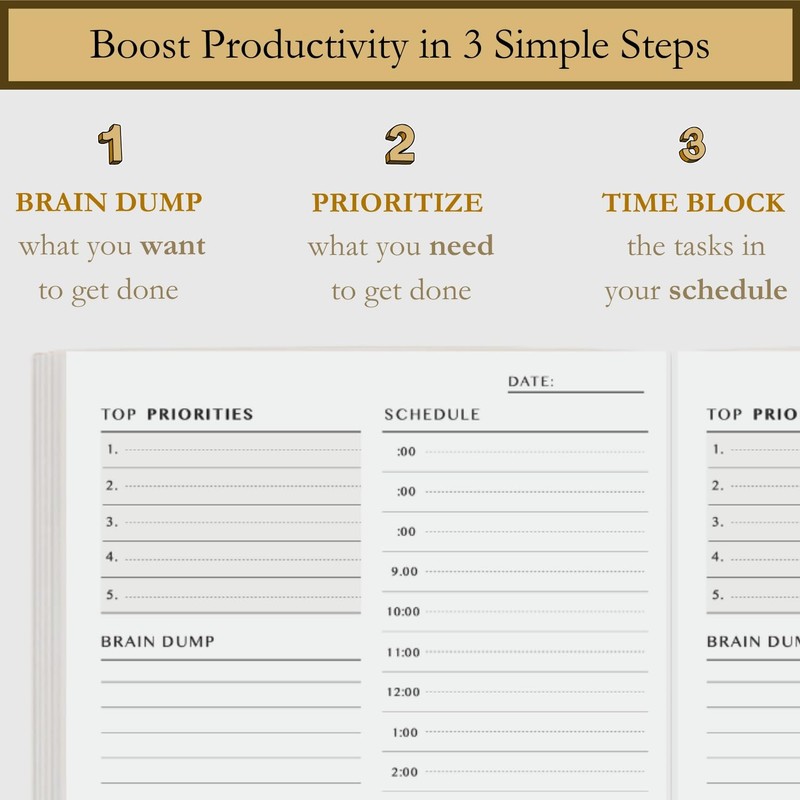 Time Blocking and ADHD Planner by Refine Days. 180 Undated