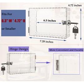 Thermostat Lock Box Thermostat Cover Large Thermostat Lock Box with Key Universal Thermostat Cover with Lock AC Lock Box Cover Fits Thermostats 4.72" H x 6.3" W or Smaller