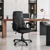 Techni Mobili PU Leather Office Chair with Padded Armrests, Height
