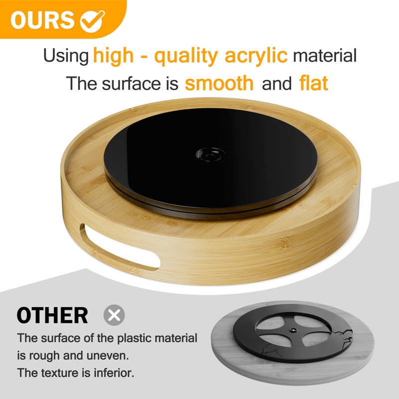 Lazy Susan Organizer Homerays 12 Inch Non-Skid Bamboo Lazy Susan