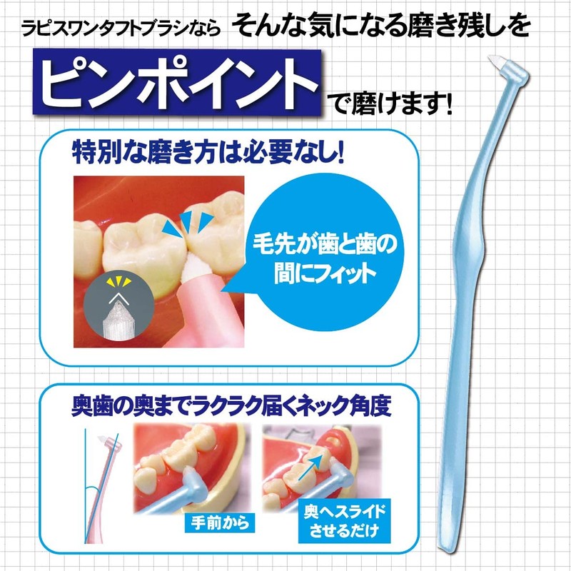 Lapis LA-001 Dental Compact Tuft Brush - Jelly, Regular, Assorted
