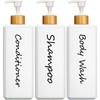 GMISUN Shampoo and Conditioner Dispenser, Refillable White Shampoo and Conditioner
