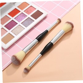 Baluue 8pcs Dual Ended Brushes for Women Makeup Tool for Loose Powder Blush Highlighter Soft Finely Processed Easy to Clean for Professional Home Use