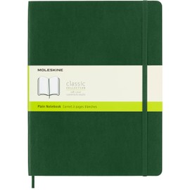 Moleskine Classic Notebook, Soft Cover with Elastic Closure, A4 Size 19 x 25 cm, 192 Pages, Myrtle Green
