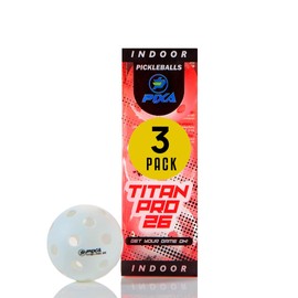 PIXA Titan Pro 26 Indoor Pickleball Ball - USAPA Approved, Enhanced Durability, Consistent Bounce – Optic White – 3 Pack