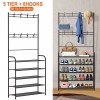 NewHome 5 Shelves Shoe Tree Rack Coat Hat Clothes Hook