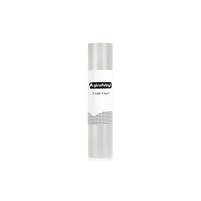 GIRAFVINYL Light Grey Vinyl Permanent 12" x 10ft, Matte Light