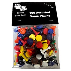 Discount Learning Supplies 100 Assorted Game Pawns - 10 Colors - 10 of Each Color