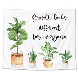 EGBTL Growth Looks Different for Everyone Tapestry, Mental Health Wall Tapestry for Therapy Office, Plant Mental Health Tapestries Wall Hanging Decor for Therapist Counselor Office, 50x60 Inches