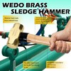 WEDO Brass Sledge Hammer with Wooden Handle, 1lb, 310mm, 12"