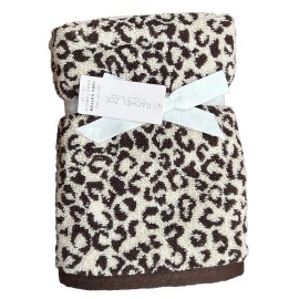 Rachel Zoe Leopard Hand Towels Cheetah Animal Print Tan Brown 100% Cotton 2 Pc