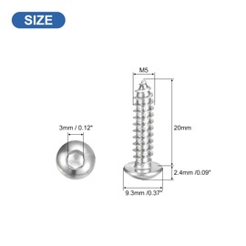 sourcing map Hex Socket Self Tapping Screws, M5 x 16mm 304 Stainless Steel Wood Screw 60pcs