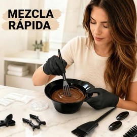 23 Piezas Kit De Coloración De Tinte para El Cabello, Herramientas para Teñir Cabello, con Brocha, Tazón de Teñir, Pinzas para Cabello, Guante, Cofias Plisadas y Oído Cubre, para Salón Bricolaje