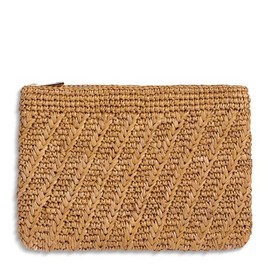 AERIN Allegra Raffia Zip Pouch