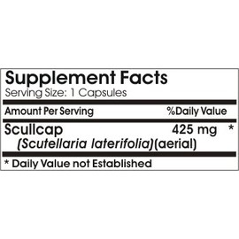 Scullcap 425mg // 200 Capsules // Pure // by PureControl Supplements
