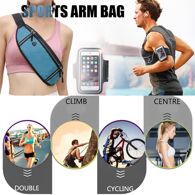 JSTHHTT 2 Pcs Running Belt with Waterproof Adjustable Elastic Strap,