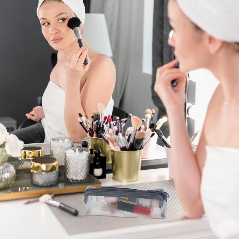 4PCS Mesh Makeup Bags, Mesh Cosmetic Bag, Portable Travel Organizing