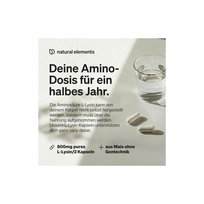 L-Lysine, from Vegetable Fermentation, Laboratory Tested, Without Unwanted Additives, High