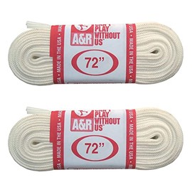 A&R Ice Hockey Figure Skate Heavy Duty Replacement Laces - White, 72" (2-Pack)