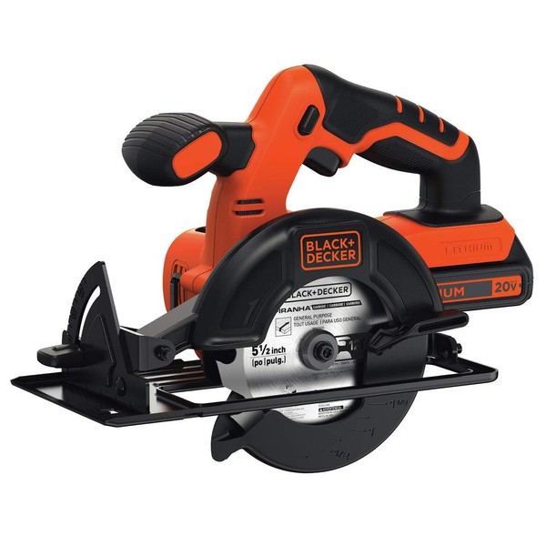 BLACK+DECKER 20V MAX Cordless Circular Saw, 5-1/2 inch, with Battery and Charger (BDCCS20C)