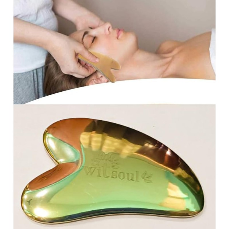 WITSOUL Kansa (Bronze) Gua sha (Heart Shape) Face Massage Tool