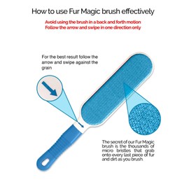 Fur Magic Fur Magic Pet Hair Remover Lint Brush With Self-Cleaning Base, Reusable Fluff Remover for Clothes, Double-Sided Fur Cleaner for Dog and Cat