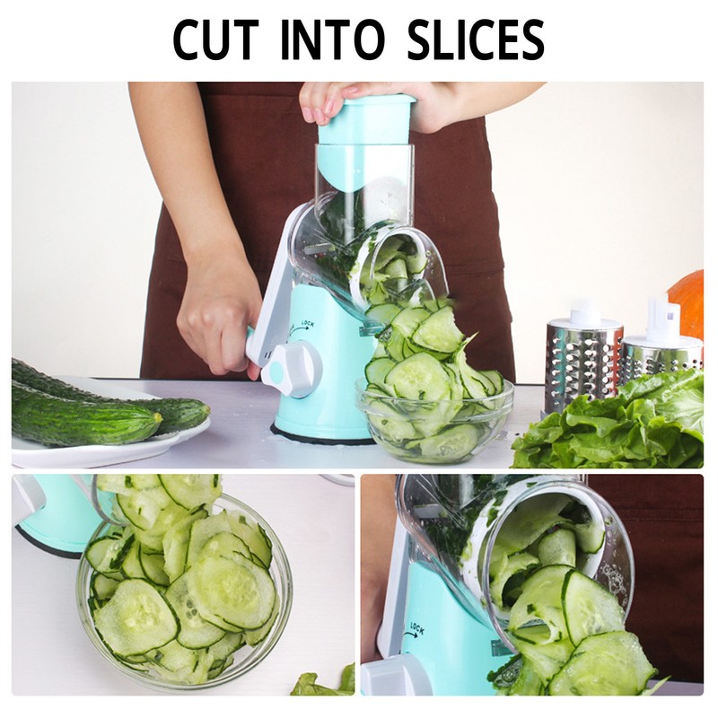 4 in 1 Rotary Cheese Grater Tabletop Drum Grater Manual