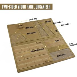 Sdetrcq Large Molle Visor Organizer for Trucks, Tactical Visor Organizer for Trucks, Car Sun Visor Organizer Truck Accessories for Men, Tactical Gear for Men (Black)