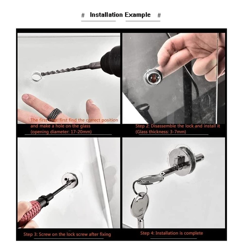 WANLIAN Glass Lock Sliding Door Lock with Key