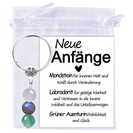 Crystal Gemstone Keyring Gift for New Beginners, New Beginning Gifts for Women, Farewell Gifts for Work Colleagues, Inspirational Encouragement for Recovery After Divorce and Separation, New