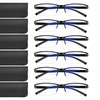 AIMISUV 6Pcs Reading Glasses Men,Spring Hinge Blue Light Blocking Readers,Anti
