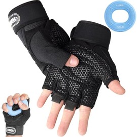 LAWAN Guantes Deportivos, Guantes para Gimnasio con Protección de Muñecas, Diseño Antideslizante y Transpirable, Guentes Hombre y Mujer para Entrenamiento en Gym, Crossfit, Corre