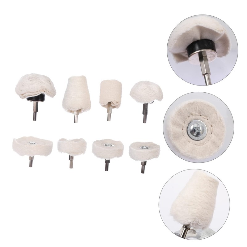 Operitacx 8 Pcs Polishing Wheel Set Cloth Buffing Mop Kit