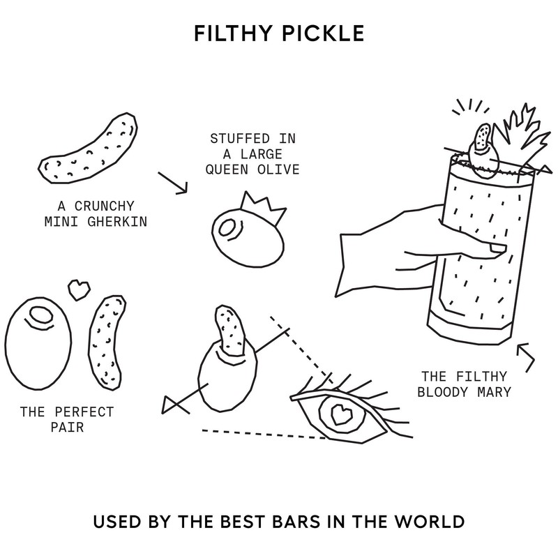Filthy Food Filthy Pickle Stuffed Olives - Premium Martini Garnish