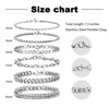 6Pcs Stainless Steel Bracelets for Women Silver Chain Bracelet Set
