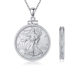 DAYLINLOVE Coin Bezels for Necklace S925 Sterling Silver Filigree Necklace 25 Cent Border Screw Top Coin Border is suitable for 24.26mm diameter 1.75mm thickness Coins Not Included