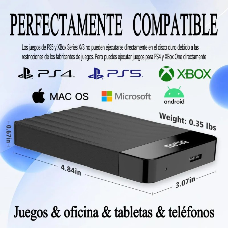 Disco Duro Externo Portátil Yotuo De 1 Tb SY-HDD01-1000 negro