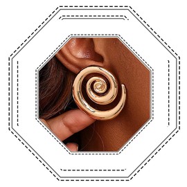 Jovono Boho Spiral Earrings Gold Ocean Dangle Earrings Beach Circle Dangle Earrings for Women /, /