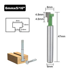 WSOOX 6 mm shank cutter, T-slot cutter set, grooves for standard hex screws