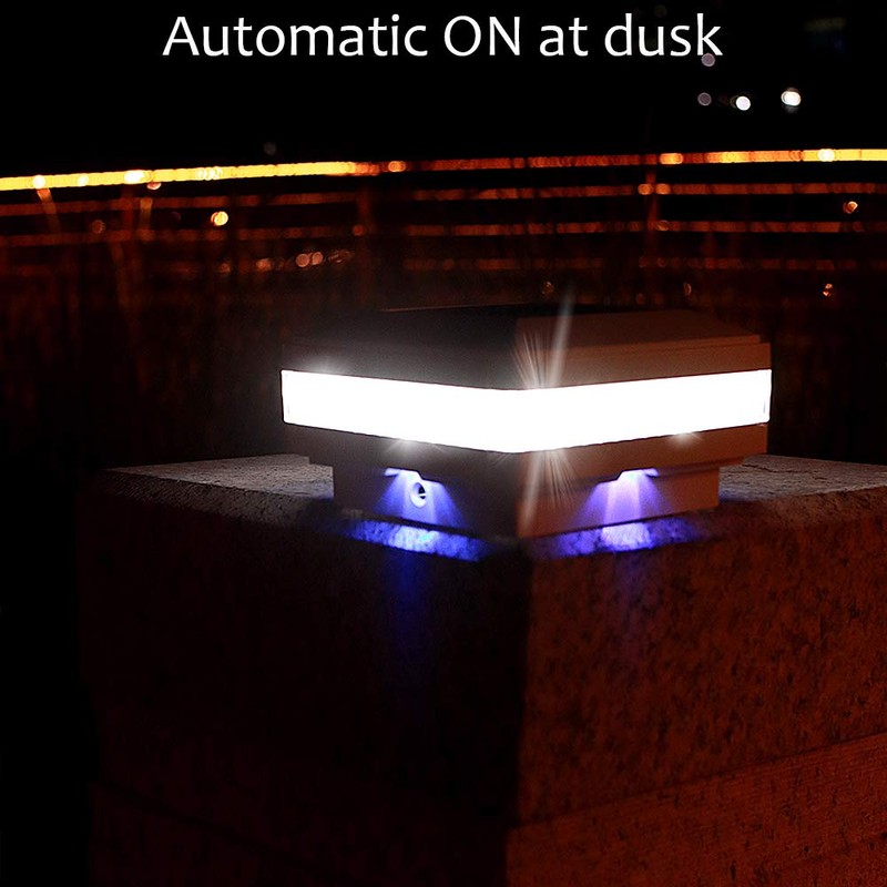 Solar Post Cap Lights Outdoor, FVTLED Solar Powered Fence Deck