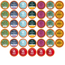 Two Rivers Coffee Tea Pods Compatible with K Cup Brewers Including 2.0 Variety Sampler Assorted Tea Pack, 5 Cups Of Each Flavor, 40 Count