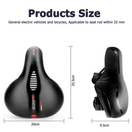 Qcdou Bicycle Saddle Men Women Comfortable Gel Ergonomic Bicycle Saddle - with Waterproof Cover & Wrench, Soft, Breathable, Shock Absorbing for Most Bikes (Red)