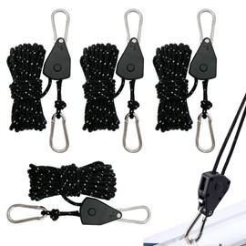 WUSJCOF Pack of 4 Guy Ropes Reflective with Rope Tensioner 4 m 4 mm Tent Tensioner Tent Cord Ratchet for Camping Tent Awning Outdoor