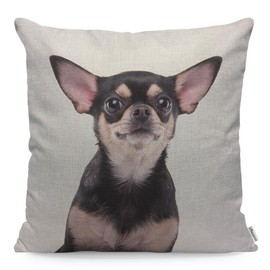 WONDERTIFY Chihuahua Dog Cushion Cover Realistic Chihuahua Dog Photo Pillowcases for Men Women, Pillow Cover Living Room Farmhouse 45X45 Cm